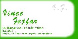 vince fejfar business card